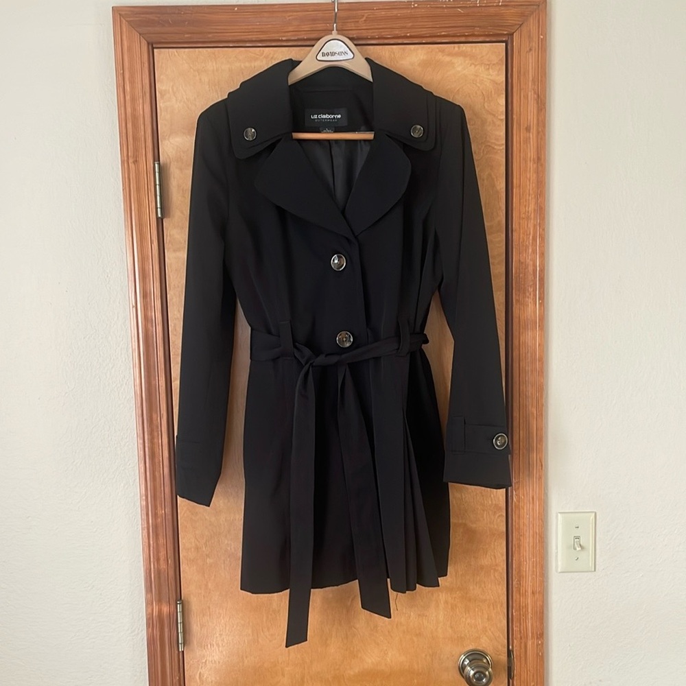 Black Hooded Trench Coat